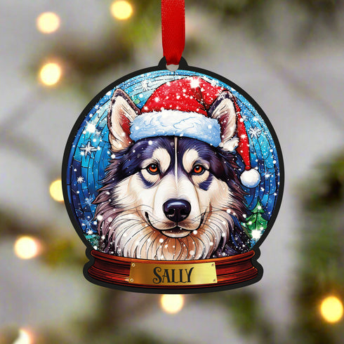Alaskan Malamute Snow Globe Decoration